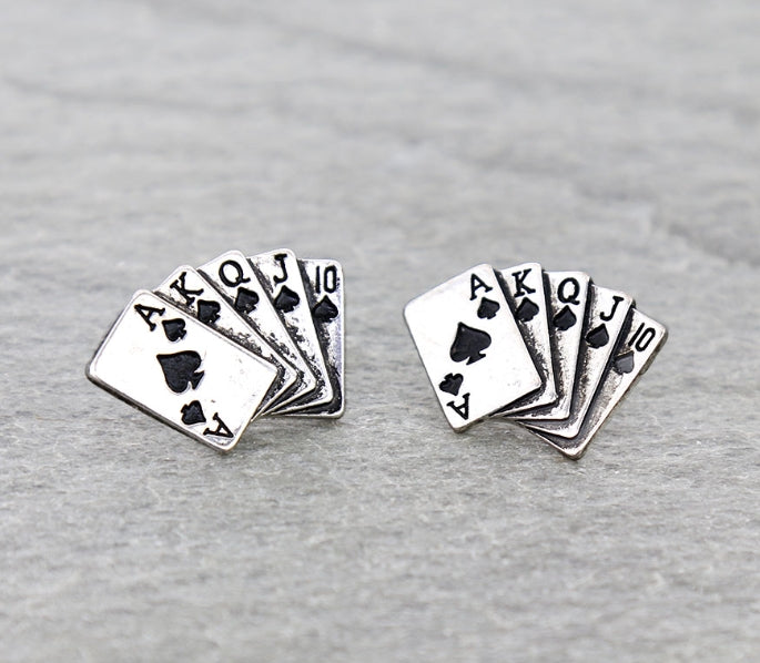 Spade Royal Flush Stud Earrings