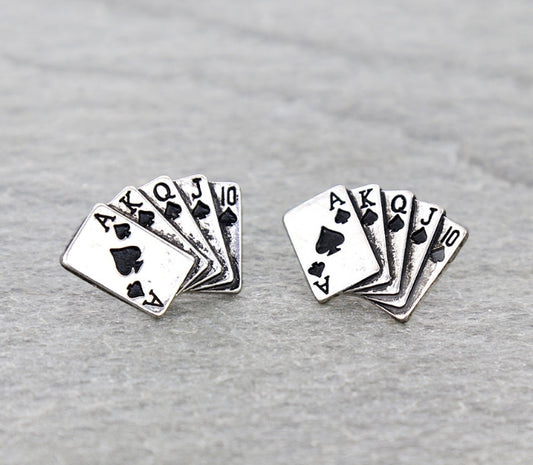 Spade Royal Flush Stud Earrings