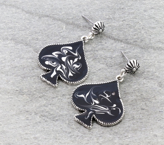 Ace of Spades Stud Earrings