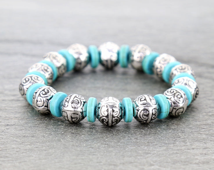 Western Filigree TXR Ball Stretch Bracelet