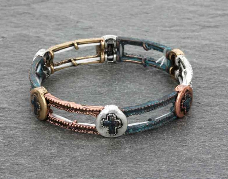 Religious Cross Stretch Bracelet
