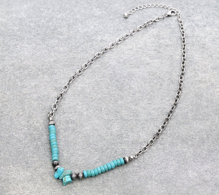 Western Chip Stone Chain Necklace