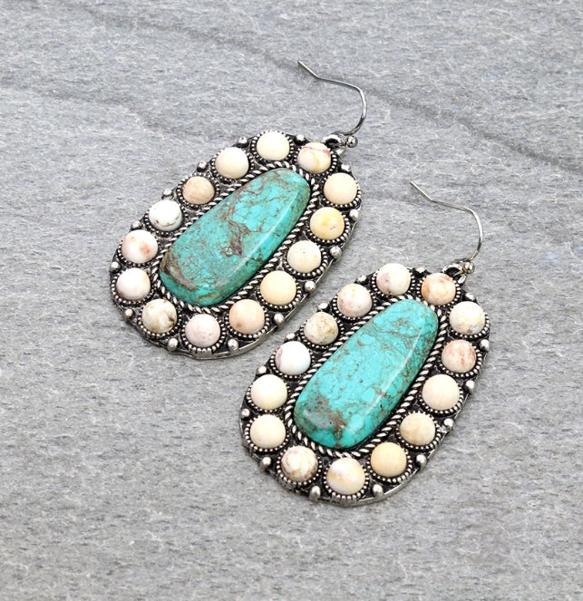 Heavy Natural Stone Earrings