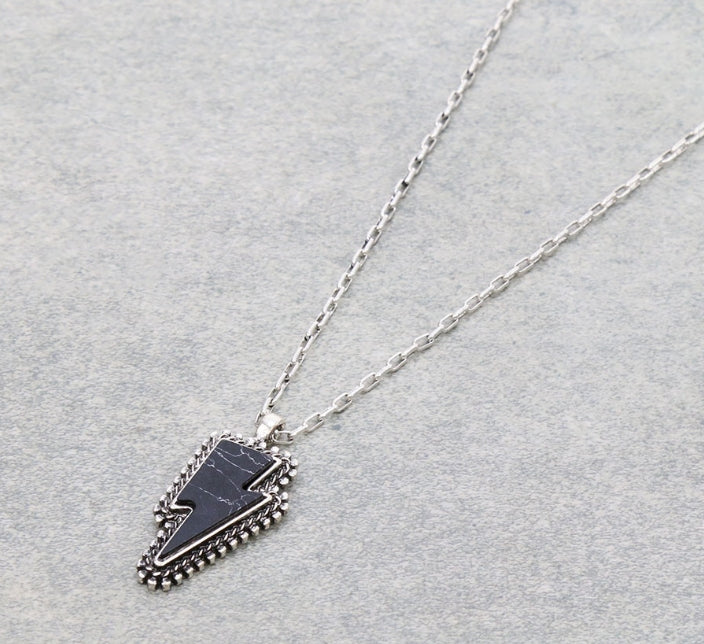 Western Hand Craft Stone Lightning Necklace