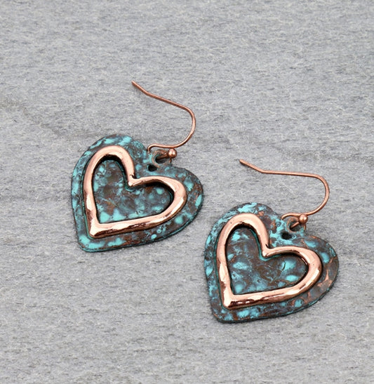 Western Heart Dangle Earrings