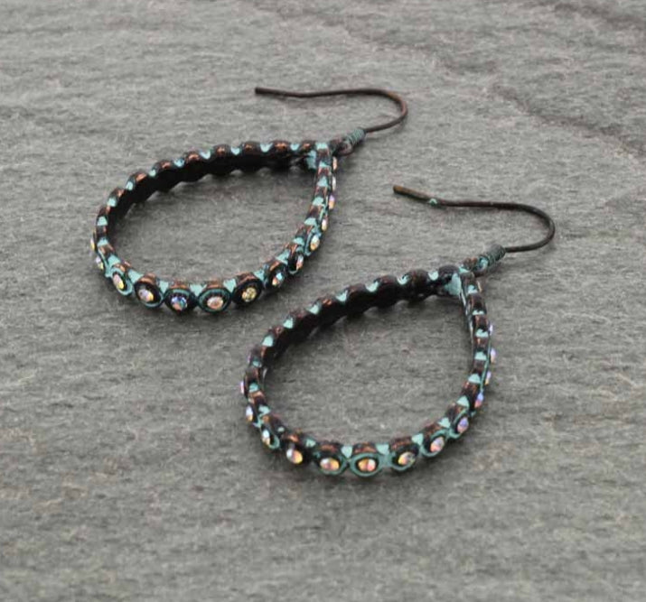 Teardrop Hoop Fish Hook Earrings