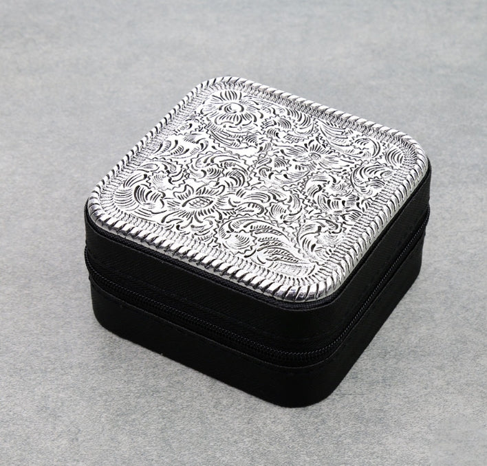Western Theme Travel Jewelry Box – Metal Plate