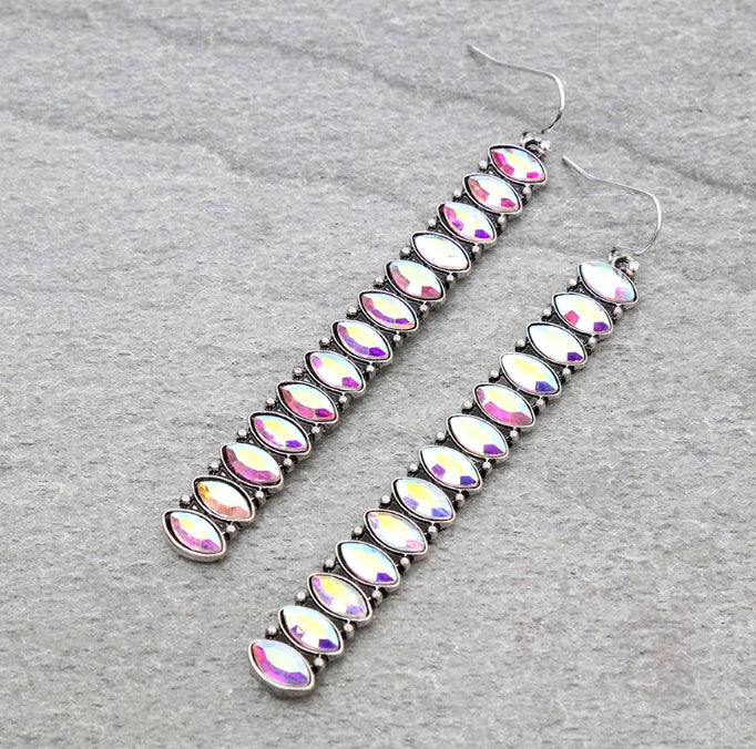 Western Bar Stone Dangle Earrings