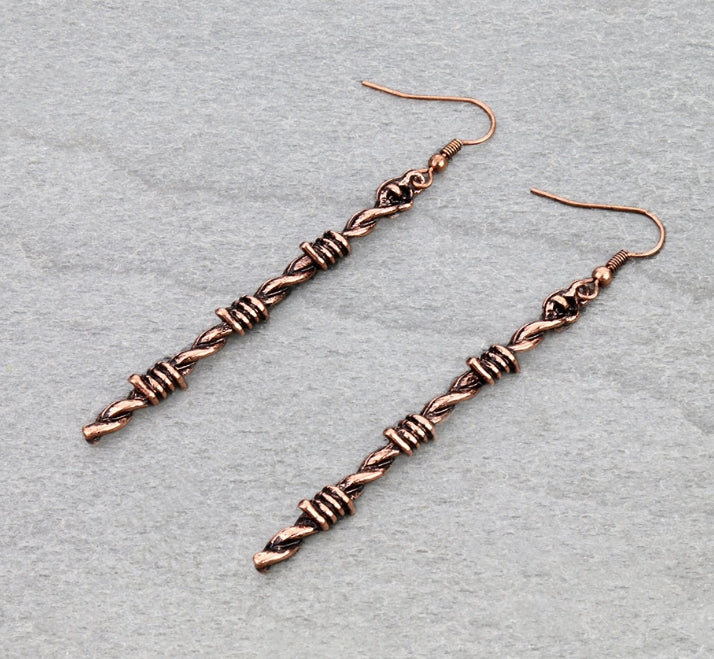 Western Barbed Texture Dangle Earrings
