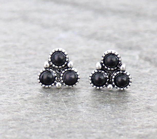 Western Triangle Stone Stud Earrings