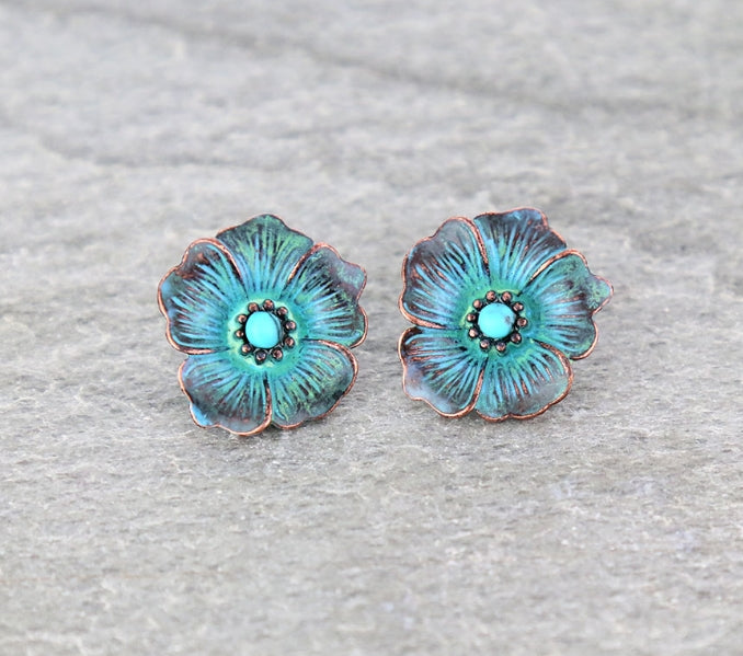 0.8″ Flower Casting Stud Earrings