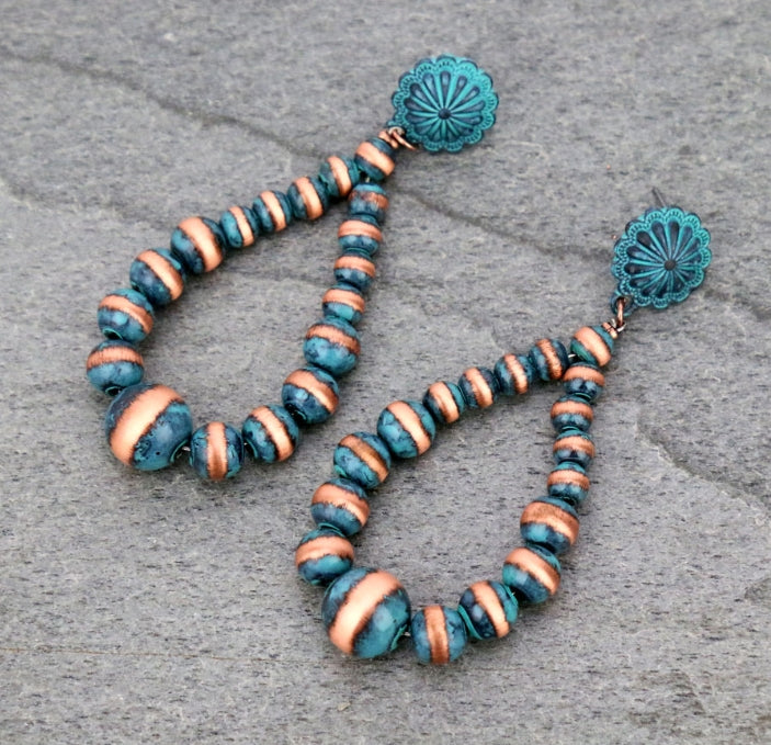 Navajo Style Bead Stud Earrings