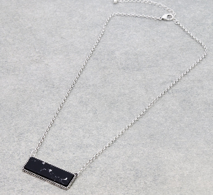 Western Hand Stone Bar Necklace
