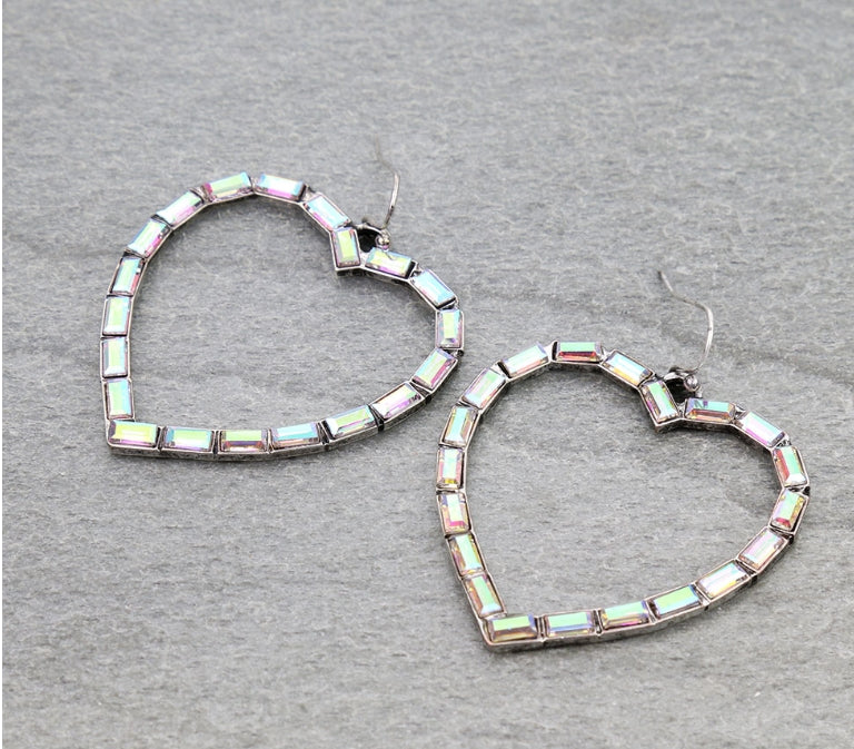 Western Heart Stone Dangle Earrings