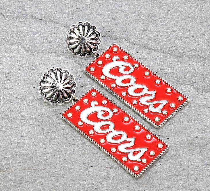 Epoxy Beer Bar Concho Stud Earrings