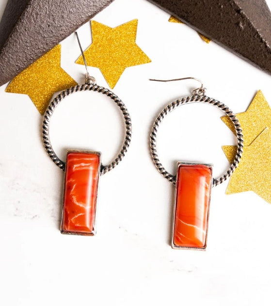 Orange Dorena Bridge Earrings
