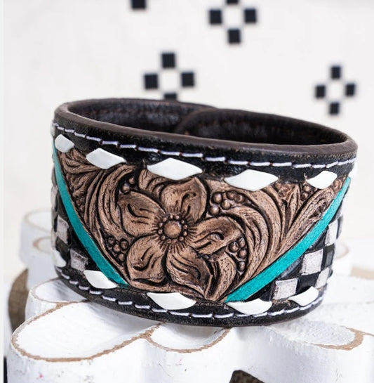 Carmen Checkered Snap Cuff Bracelet