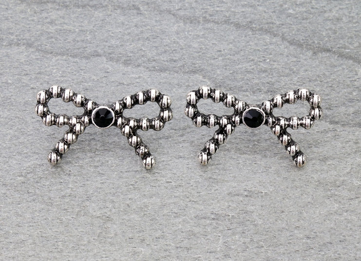 3D Ball TXR Ribbon Stud Earrings