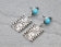 Western Rectangle Engraved Stud Earrings