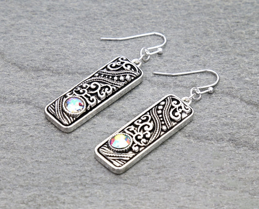 Tailored Filigree Bar Dangle Earrings