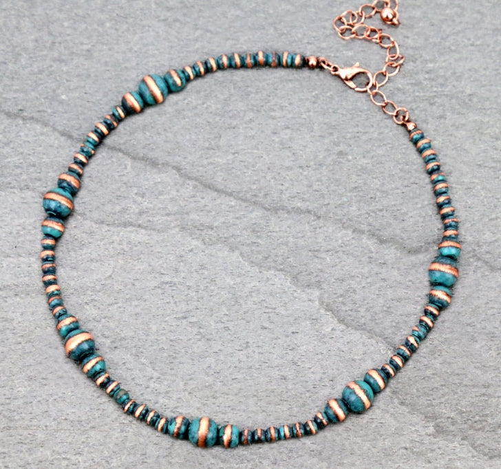 Navajo Style Pearl Choker Necklace
