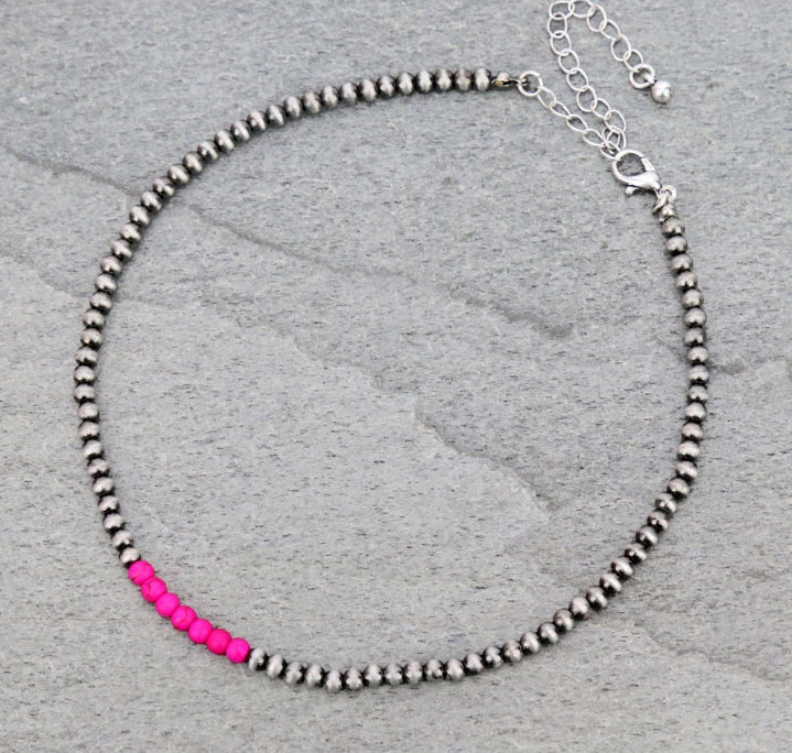 4mm Navajo Style Pearl Choker Necklace