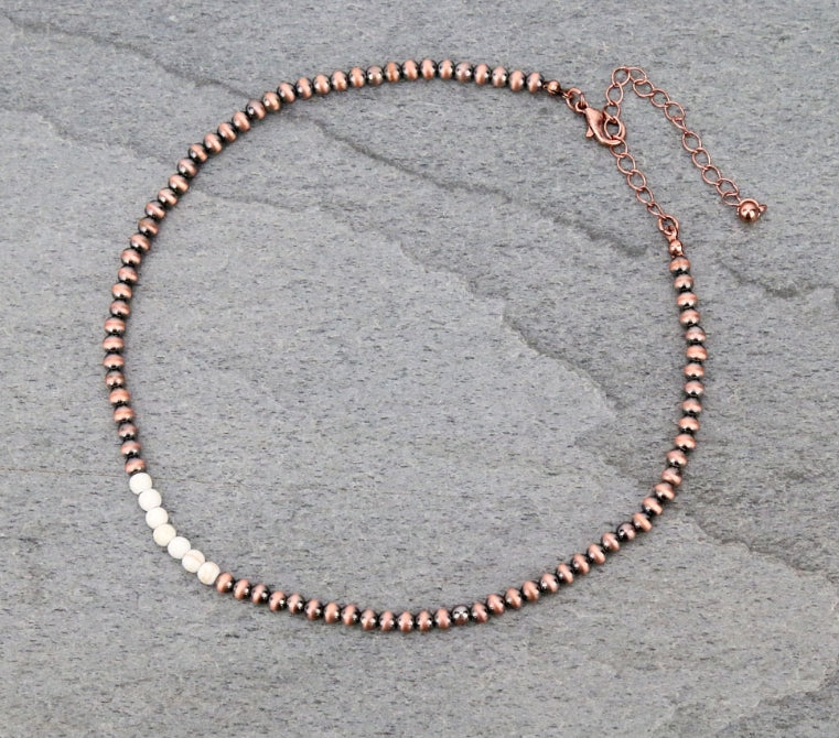 4mm Navajo Style Pearl Choker Necklace