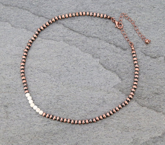 4mm Navajo Style Pearl Choker Necklace