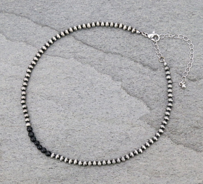4mm Navajo Style Pearl Choker Necklace