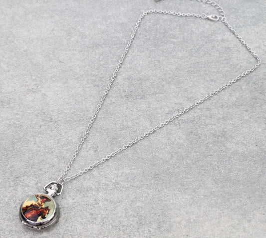 Western Cowgirl Pocket Locket Watch Necklace