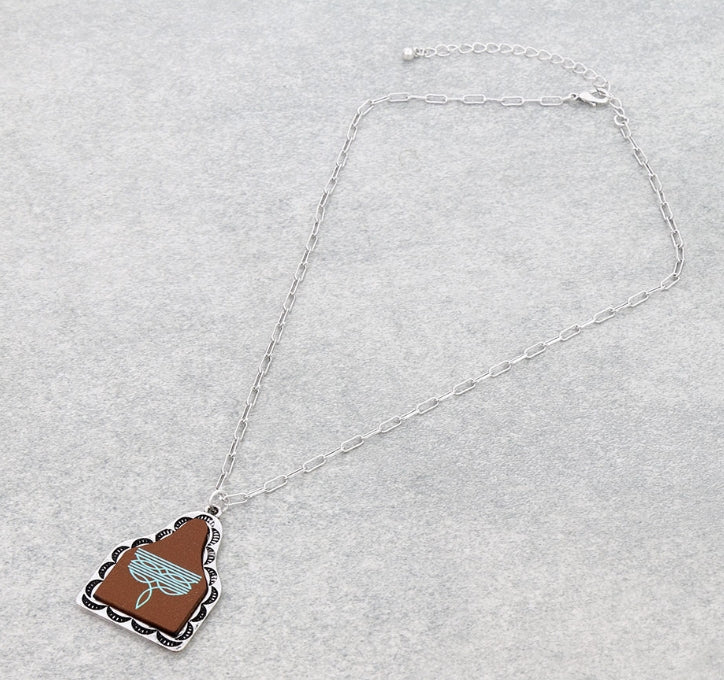 Western Boot Stitch Ear Tag Necklace