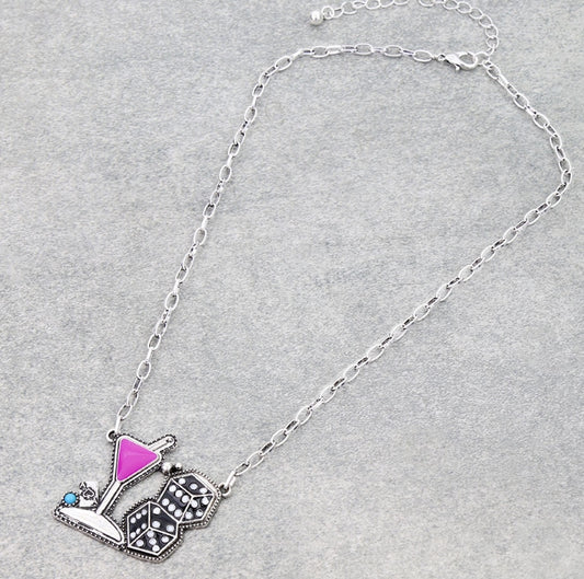 Casino Cocktail Chain Necklace