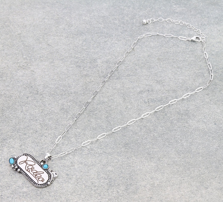 Western Rodeo Printing Necklace