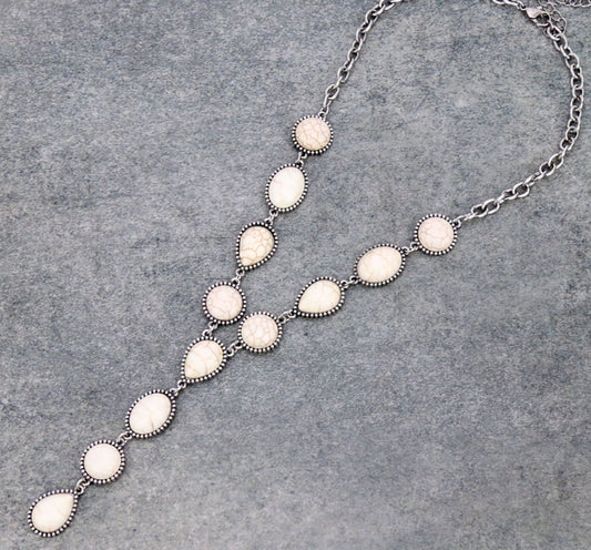Western Cabochon Stone Y Necklace