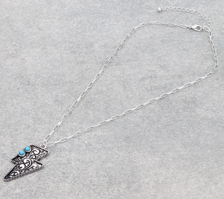 Western Thunder Etched Necklace