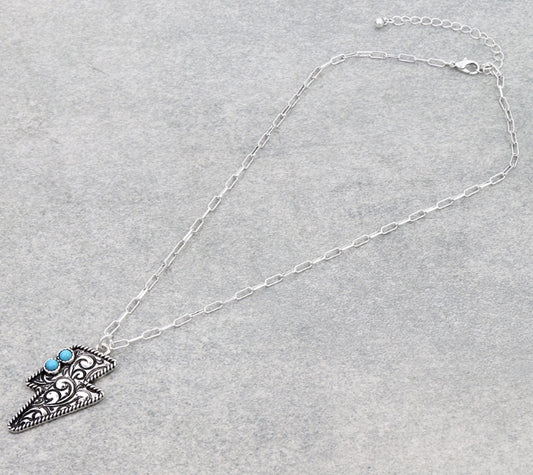 Western Thunder Etched Necklace