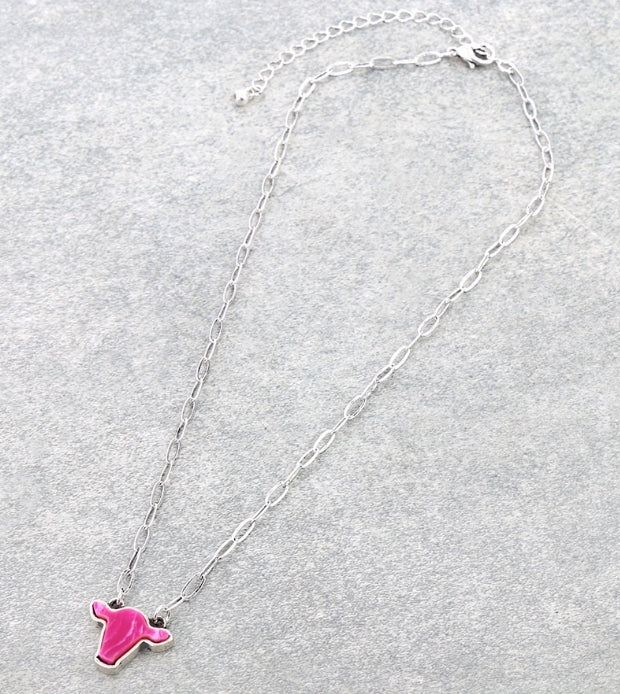 Cow Head Stone Necklace