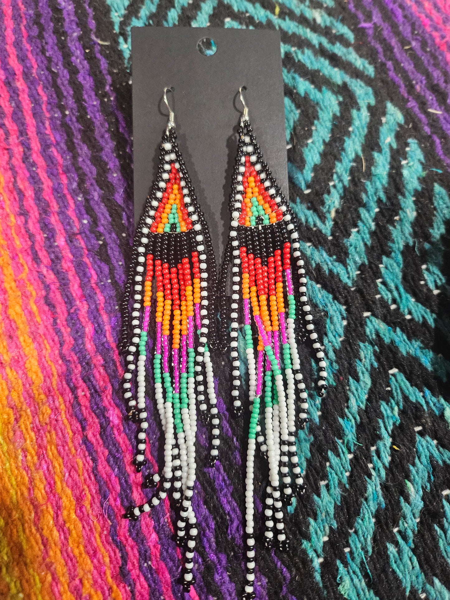 Multicolored Seed Bead Earrings