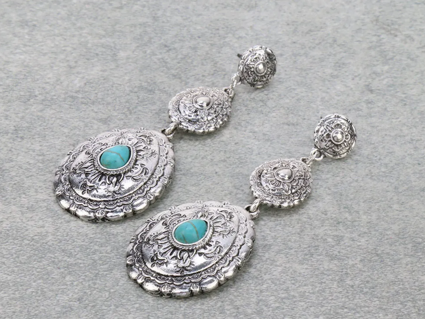 Western Concho Stud Earrings