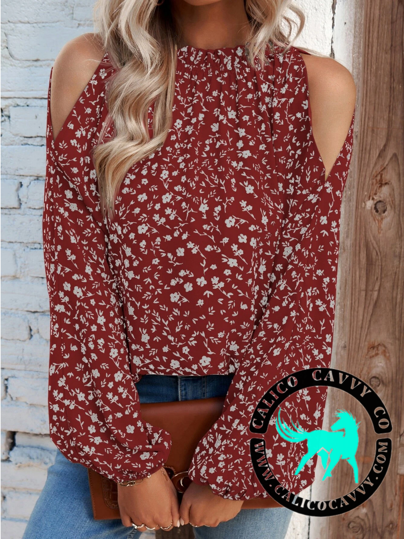 Daisy Floral Print Cold Shoulder Top