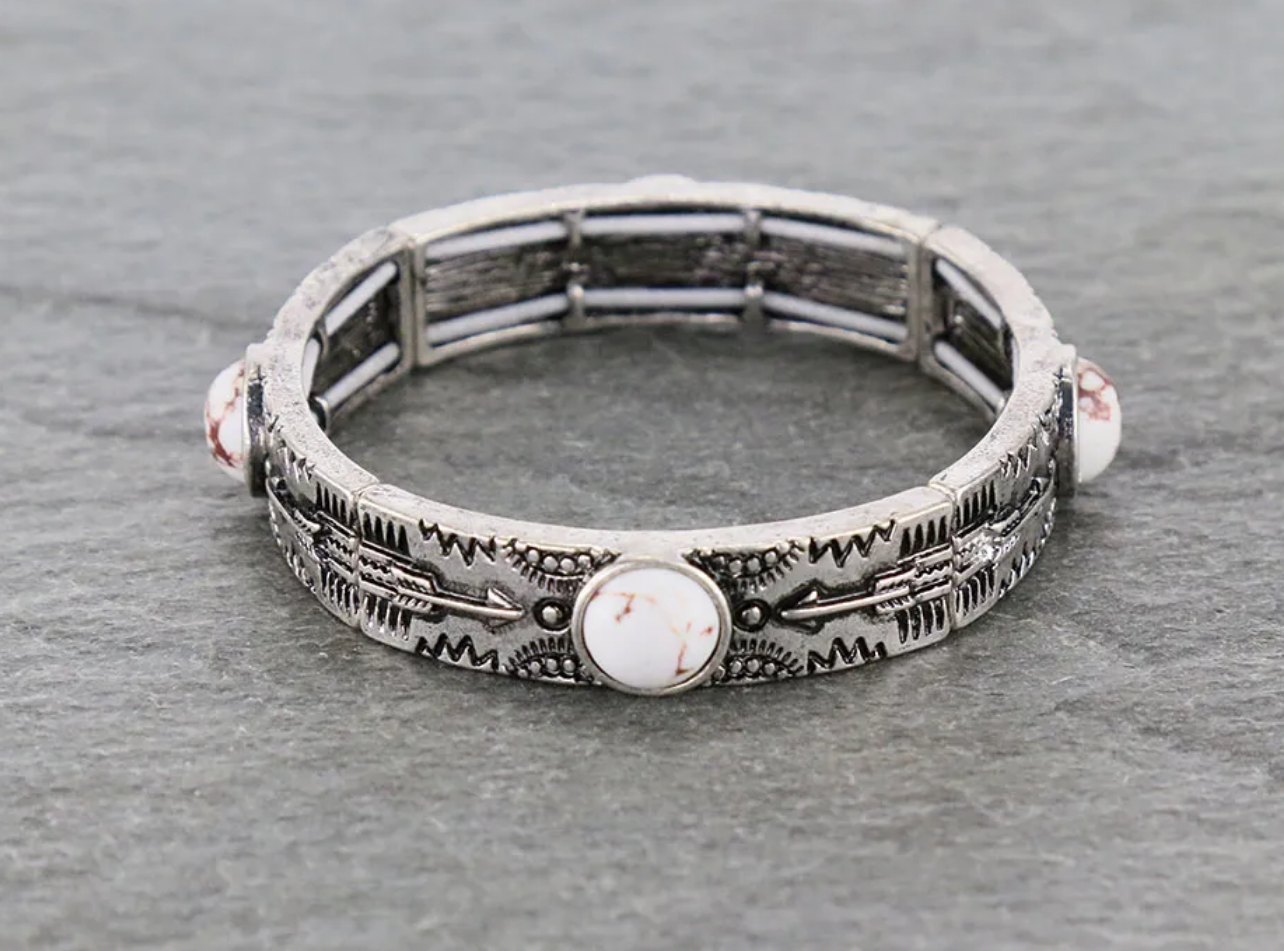 Western Style Stone Stretch Bracelet