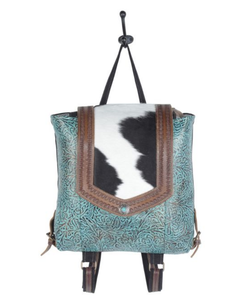 "Blue Tales Hand-Tooled Bag"