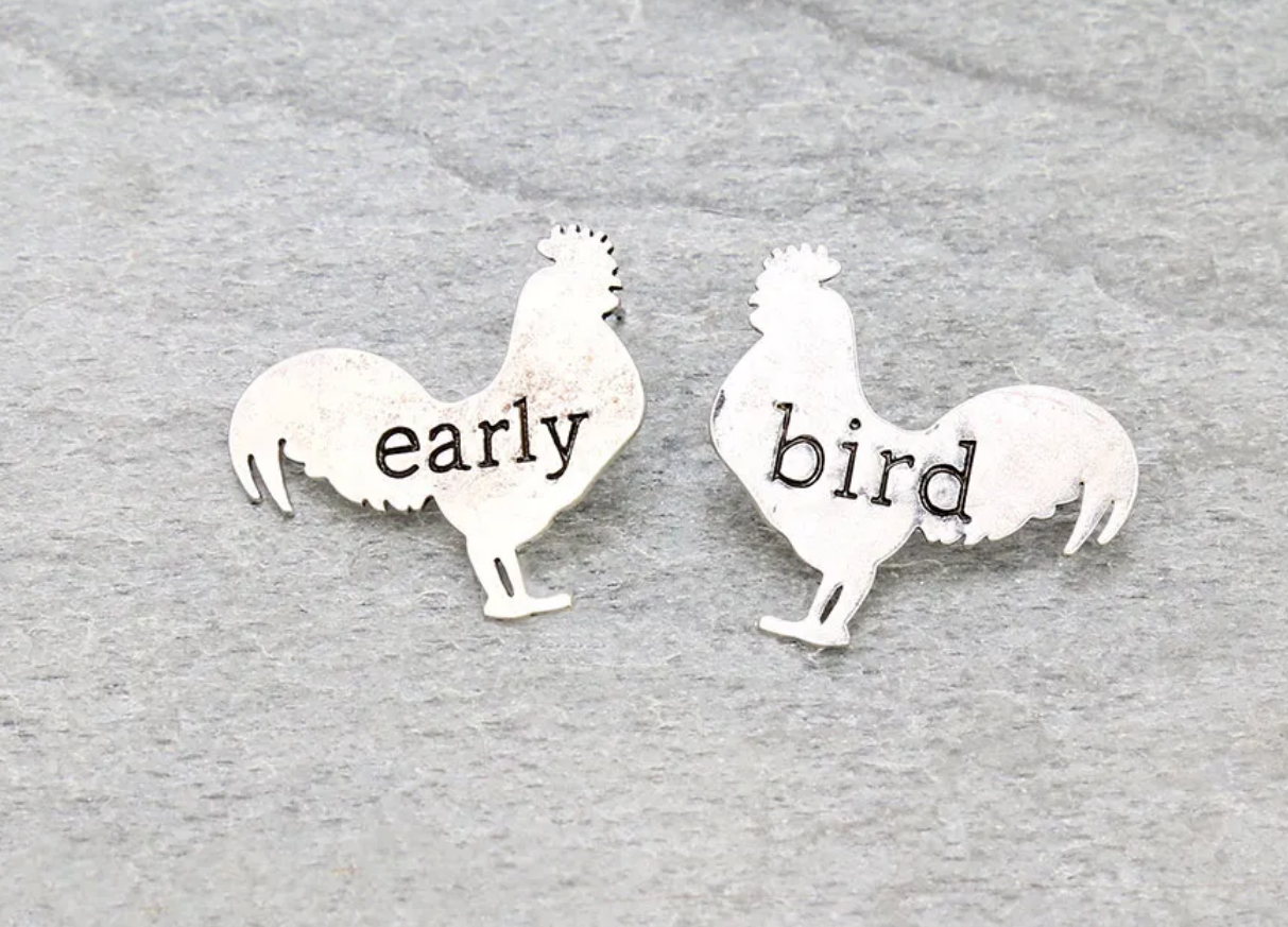 1.25″ Western Rooster Stud Earrings