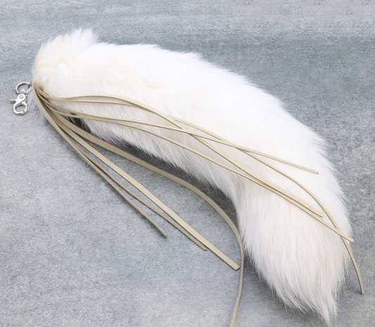 Fur Tail With Leather Tassel Bag Charm & Key Chain