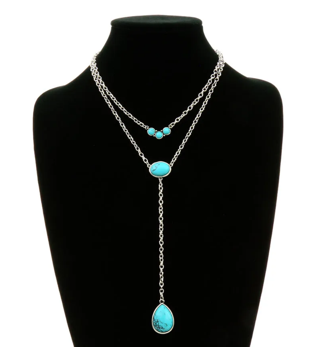 Colored Stone Layered Necklace