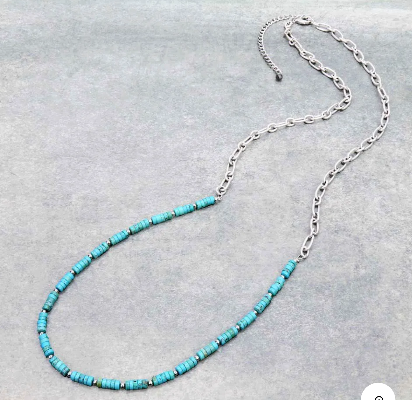 40″ Long, Big Chain, 6mm Heishi Natural Stone Necklace