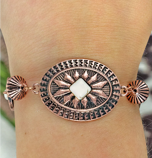 White Rae Concho Coppertone Toggle Bracelet