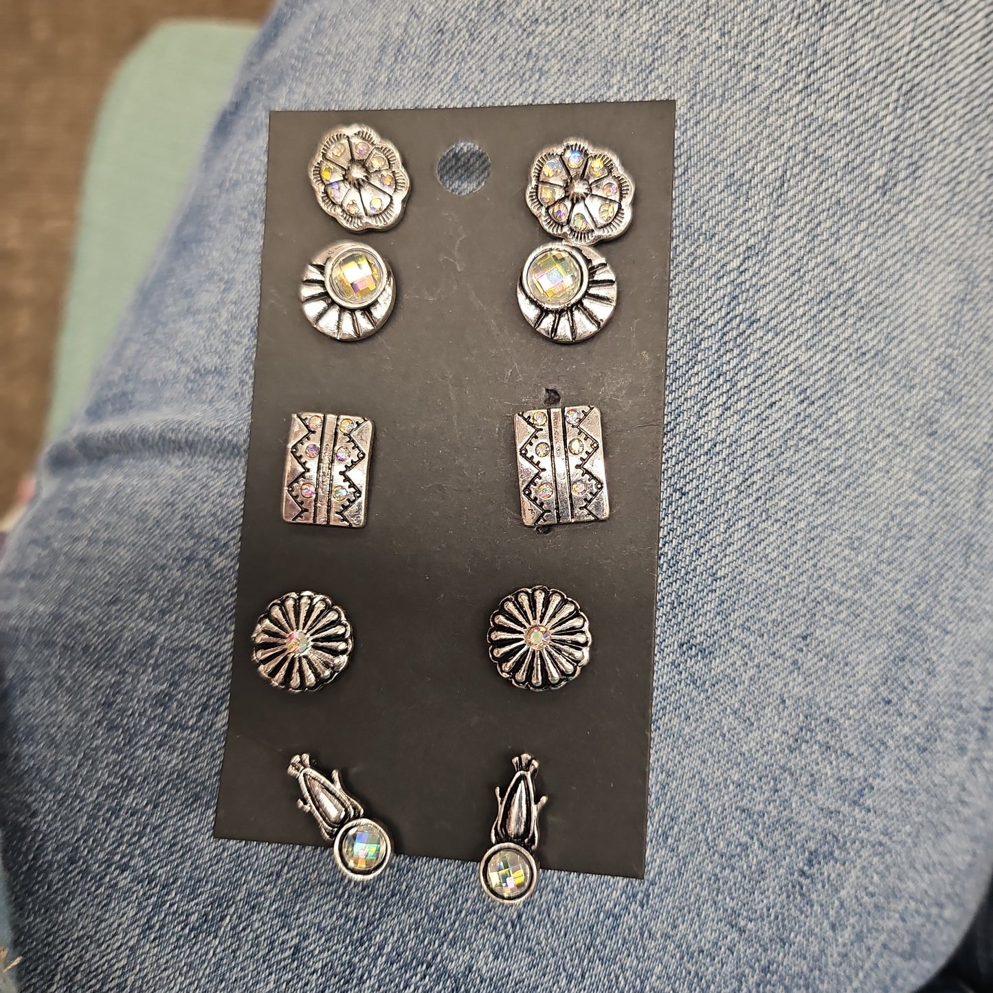 5 Pair Western Design Stud Earring Set