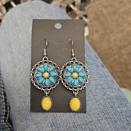 Free To Dream Turquoise and Yellow Earrings