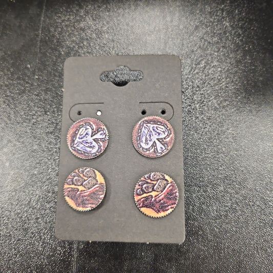 2 Pair Stud Earrings